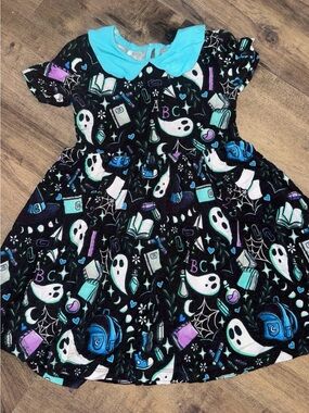 Twisted Lily Fretted Life Haunted Schoolhouse Ghost Twirl Dress Girls 3T Bamboo